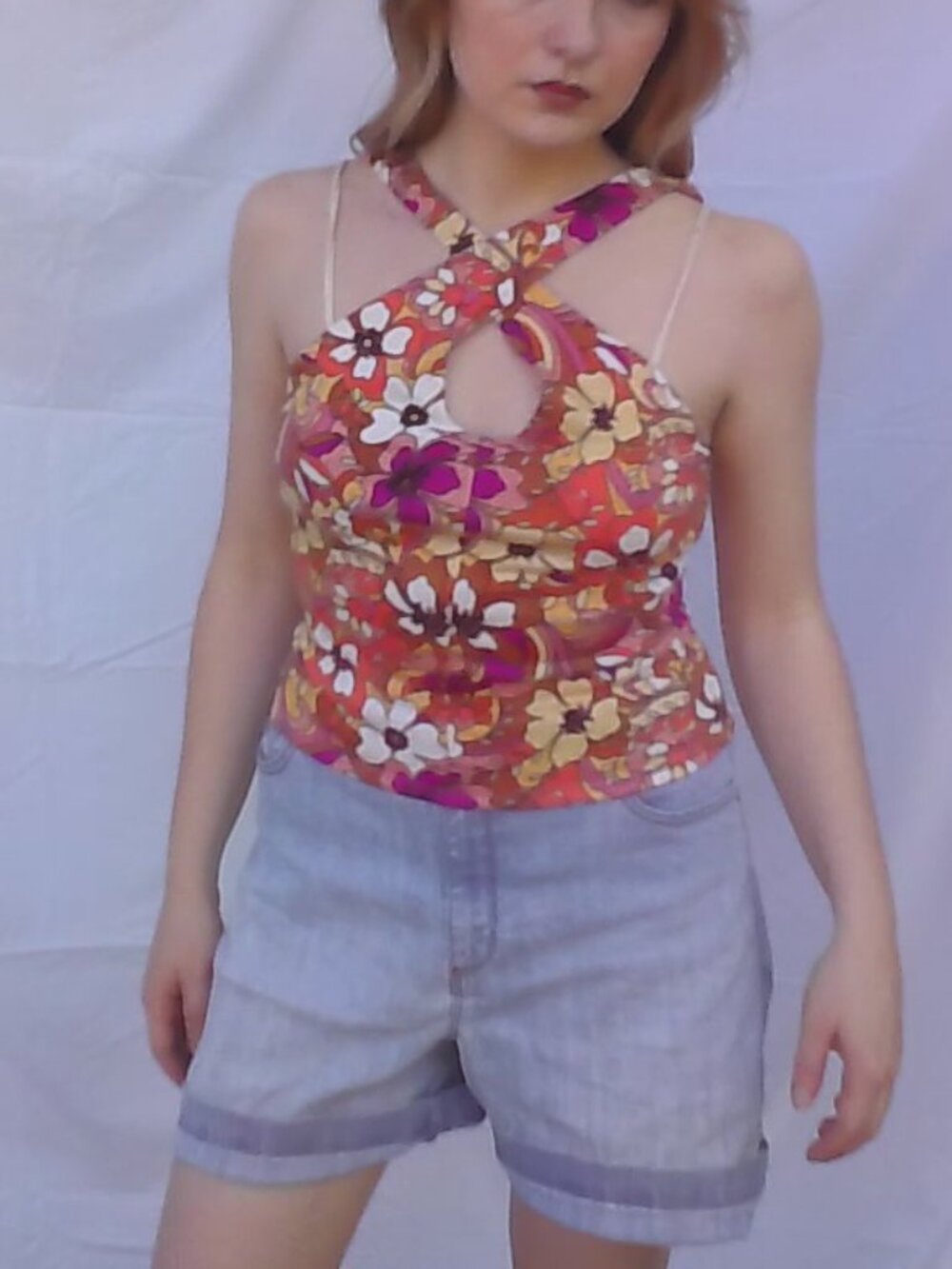 Floral halter top